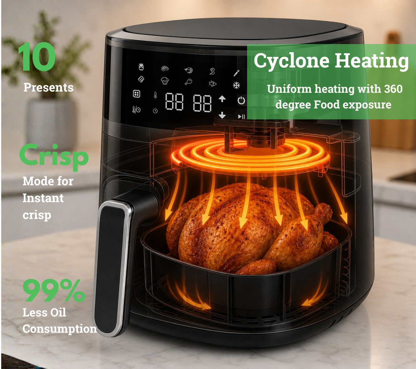 MecTURING™ AiR-2000 Smart air fryer with RADION™ Technology
