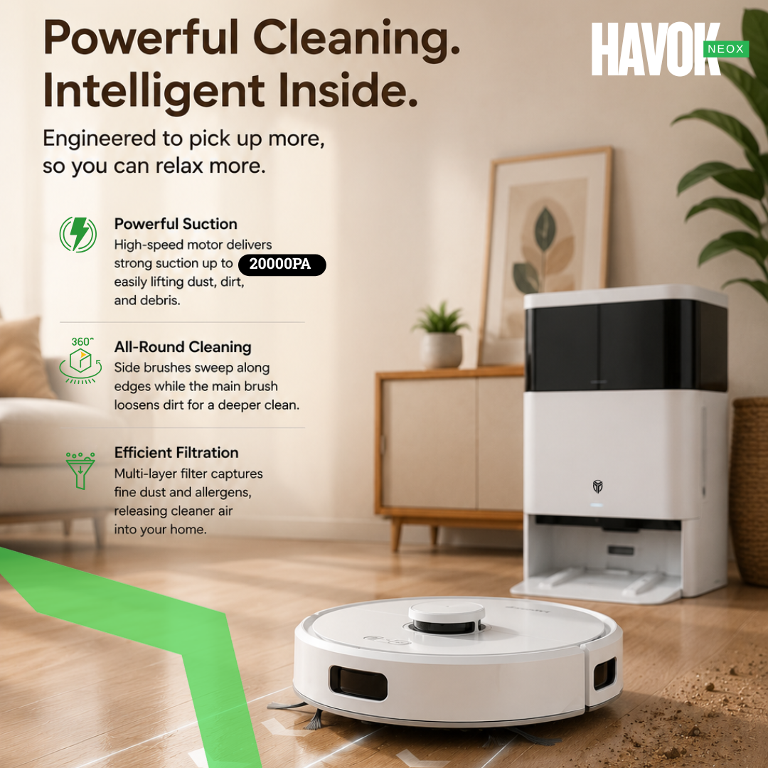 HAVOK™ 2X – Fully Automatic Robotic Vacuum Cleaner | 2026 New Launch