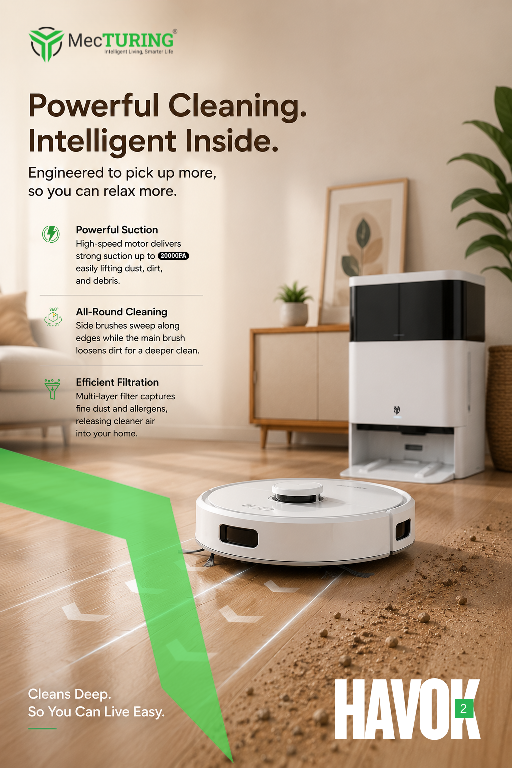 HAVOK™ 2X – Fully Automatic Robotic Vacuum Cleaner | 2026 New Launch