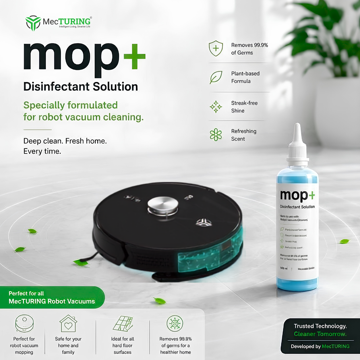 MOP+ Floor Cleaning Liquid Solution Special designed by MecTURING® for Robot Vacuum